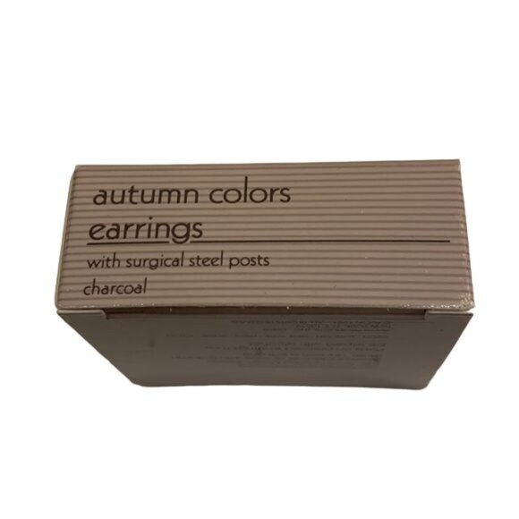 Vintage‎ Avon Autumn Colors Earrings Gray Swirls Gold Tone 1991 - Picture 6 of 7